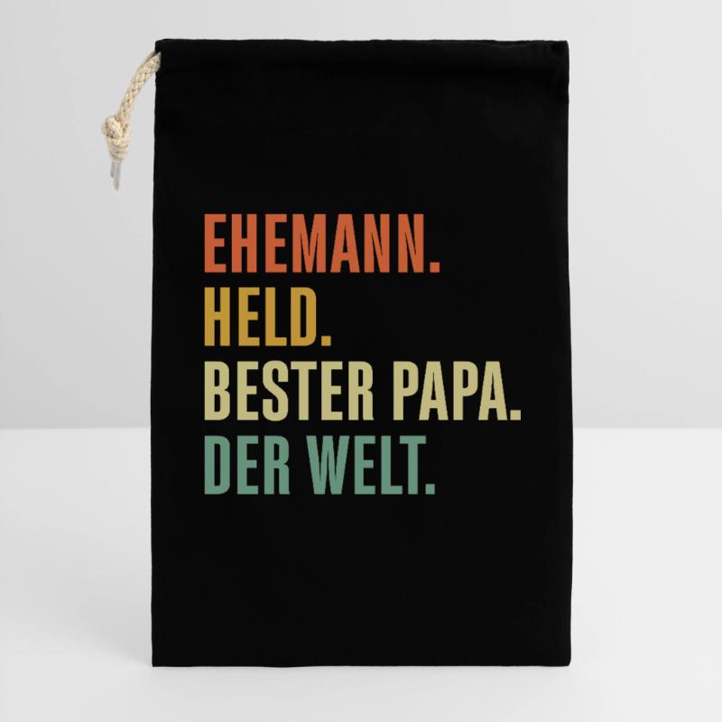 Vatertag Geschenkidee Bester Papa der Welt Ehemann Geschenkbeutel aus Baumwolle (30 x 45 cm)