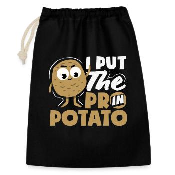 Taters Over Haters Kartoffel - Geschenkbeutel aus Baumwolle (30 x 45 cm) - Schwarz - Vorne