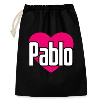 I Love Pablo Pink Heart I Love Pablo - Gift Bag 30 x 45 cm - black - Front