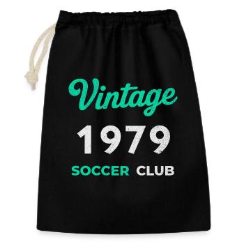 Vintage 1979 – Soccer Club Retro Geburtsjahr - Geschenkbeutel aus Baumwolle (30 x 45 cm) - Schwarz - Vorne