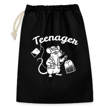 Adolescent Souris Scientifique - Sac cadeau 30 x 45 cm - noir - Devant