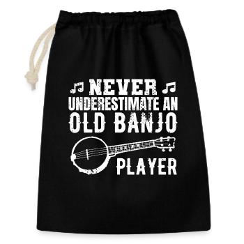 Banjo Großvater - Geschenkbeutel aus Baumwolle (30 x 45 cm) - Schwarz - Vorne