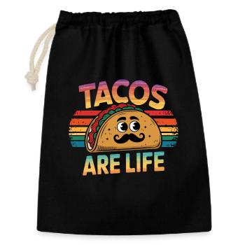 Vintage Tacos sind Leben Illustration - Geschenkbeutel aus Baumwolle (30 x 45 cm) - Schwarz - Vorne
