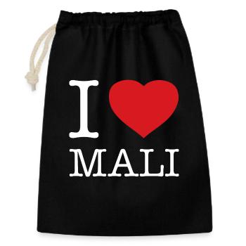 I LOVE MALI - Geschenkbeutel aus Baumwolle (30 x 45 cm) - Schwarz - Vorne