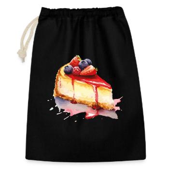 Käsekuchen Aquarell Fruchtgrafik - Geschenkbeutel aus Baumwolle (30 x 45 cm) - Schwarz - Vorne