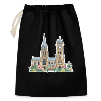 Leicester Skyline Clock Tower Cathedral Sticker - Gift Bag 30 x 45 cm - black - Front