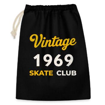Vintage 1969 Skate Club Retro Geburtsjahr Geschenk - Geschenkbeutel aus Baumwolle (30 x 45 cm) - Schwarz - Vorne