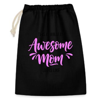 Voilà à quoi ressemble une super maman : cadeau de maman - Sac cadeau 30 x 45 cm - noir - Devant