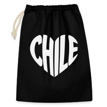 Conception typographique du cœur chilien - Sac cadeau 30 x 45 cm - noir - Devant