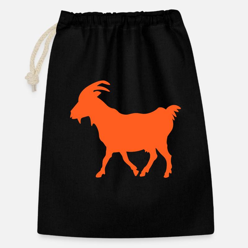 Ziege orange GOAT - Geschenkbeutel aus Baumwolle (30 x 45 cm) - Schwarz