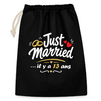 Just Married 13 Ans Heureux - Sac cadeau 30 x 45 cm - noir - Devant