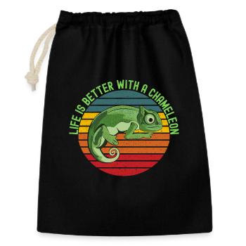 Life’s Better with a Chameleon - Gift Bag 30 x 45 cm - black - Front