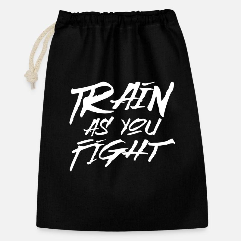 Entraînez-vous pendant que vous combattez - Sac cadeau 30 x 45 cm - noir