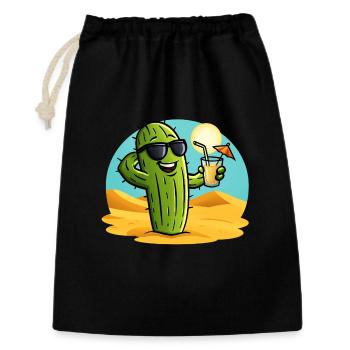 Cactus d’été - Sac cadeau 30 x 45 cm - noir - Devant