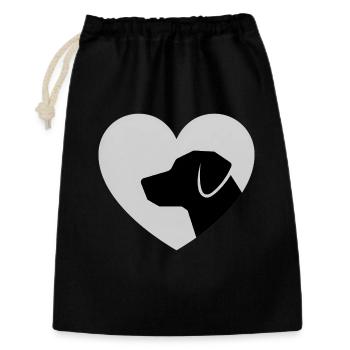 Silhouette de chien en forme de cœur en chemise - Sac cadeau 30 x 45 cm - noir - Devant