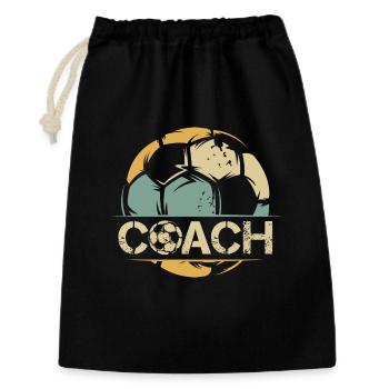 retro coach soccer coach logo ball icon team - Gift Bag 30 x 45 cm - black - Front