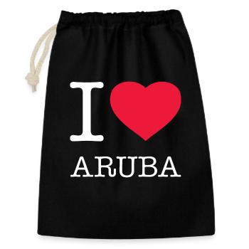 I LOVE ARUBA - Geschenkbeutel aus Baumwolle (30 x 45 cm) - Schwarz - Vorne