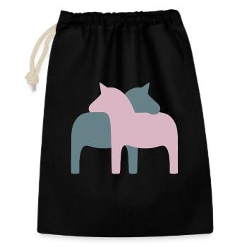 Dala Horse Couple Horses Love Wedding Decoration Love - Gift Bag 30 x 45 cm - black - Front