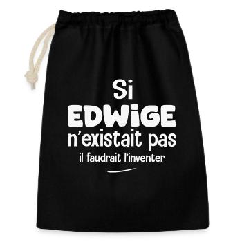 Si Edwige n'existait pas il faudrait l'inventer - Sac cadeau 30 x 45 cm - noir - Devant