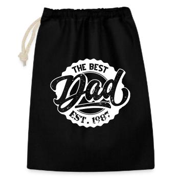 The Best Dad EST 1987 - Geschenkbeutel aus Baumwolle (30 x 45 cm) - Schwarz - Vorne