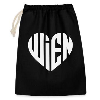 Vienna Typo Geometric Heart - Gift Bag 30 x 45 cm - black - Front