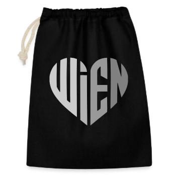 Vienna Geometric Heart Motif Grey - Gift Bag 30 x 45 cm - black - Front
