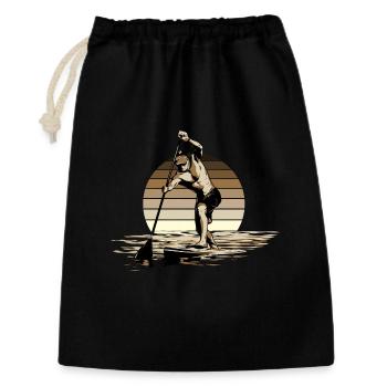 Standup Paddleboarding - SUP - Geschenkbeutel aus Baumwolle (30 x 45 cm) - Schwarz - Vorne