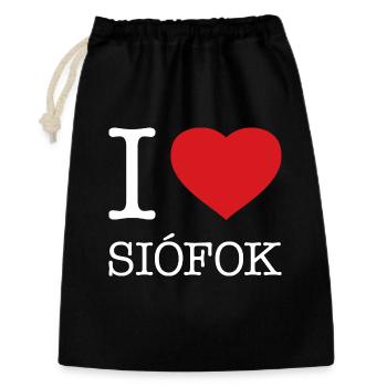 I LOVE SIOFOK - Geschenkbeutel aus Baumwolle (30 x 45 cm) - Schwarz - Vorne