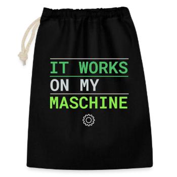 Ça marche sur ma machine - Excuse du développeur - Sac cadeau 30 x 45 cm - noir - Devant