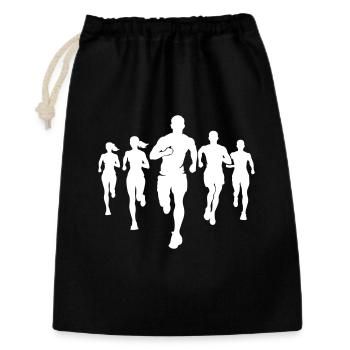 Marathonläufer Team Silhouette Marathon - Geschenkbeutel aus Baumwolle (30 x 45 cm) - Schwarz - Vorne