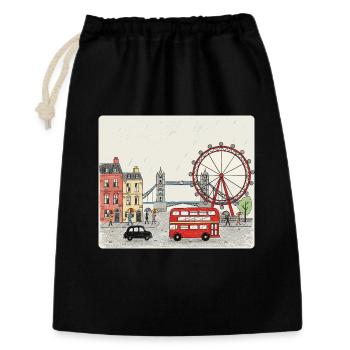 London City Scene Big Ben Cartoon Art - Gift Bag 30 x 45 cm - black - Front