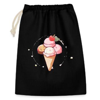 Crème glacée - Sac cadeau 30 x 45 cm - noir - Devant