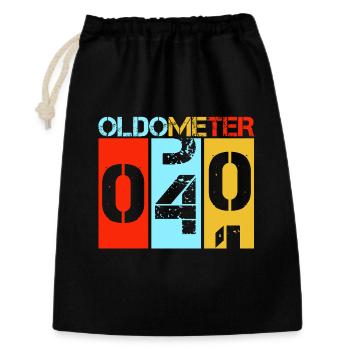 Oldometer 40 40 Quarante anniversaires : cadeau rétro drôle de vieillissement - Sac cadeau 30 x 45 cm - noir - Devant