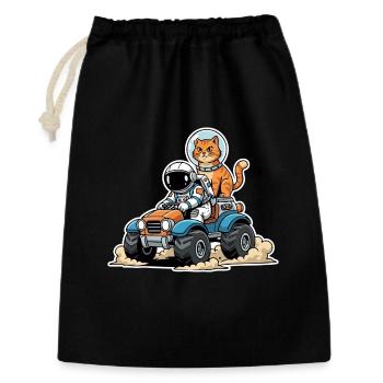 Red Cat Astronaut Quad Lunar Space - Geschenkbeutel aus Baumwolle (30 x 45 cm) - Schwarz - Vorne
