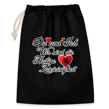 Liebe Valentinstag Ehe Paare Hochzeit Spruch - Geschenkbeutel aus Baumwolle (30 x 45 cm) - Schwarz - Vorne
