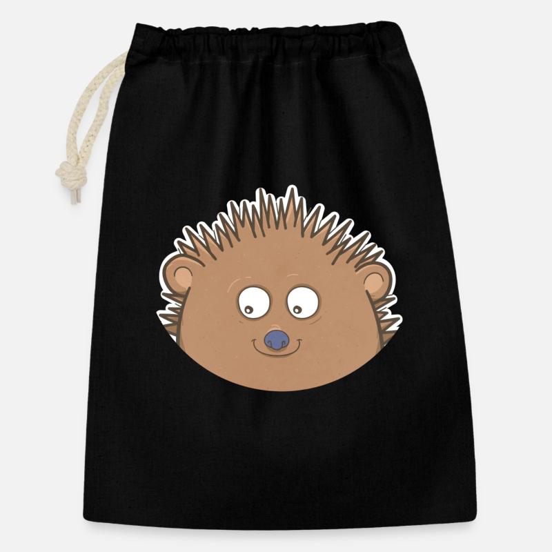 Igel - Geschenkbeutel aus Baumwolle (30 x 45 cm) - Schwarz