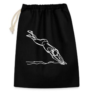Croquis d’amant de natation - Sac cadeau 30 x 45 cm - noir - Devant
