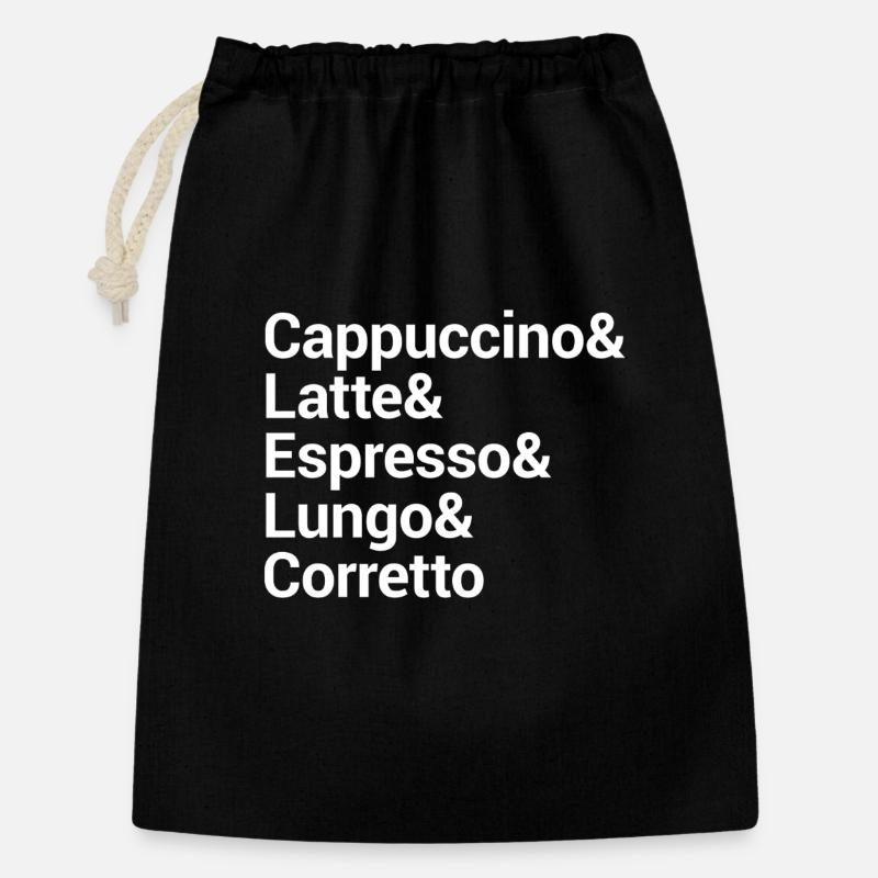 Kaffee-Stil Typografie Design - Geschenkbeutel aus Baumwolle (30 x 45 cm) - Schwarz