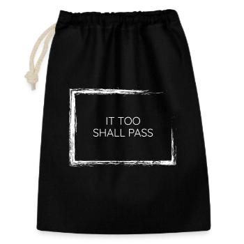 Auch sie wird minimalistisches Weisheitszitat T-Wear bestehen - Geschenkbeutel aus Baumwolle (30 x 45 cm) - Schwarz - Vorne