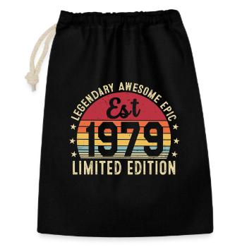 47th Anniversary - Vintage Gift 1979 - Gift Bag 30 x 45 cm - black - Front
