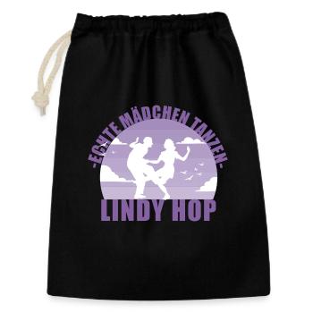 Echte Mädchen tanzen Lindy Hop Geschenk - Geschenkbeutel aus Baumwolle (30 x 45 cm) - Schwarz - Vorne
