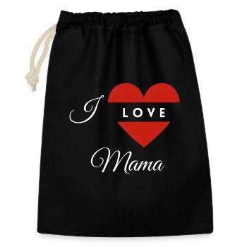 Forme de coeur avec message d’amour pour maman - Sac cadeau 30 x 45 cm - noir - Devant