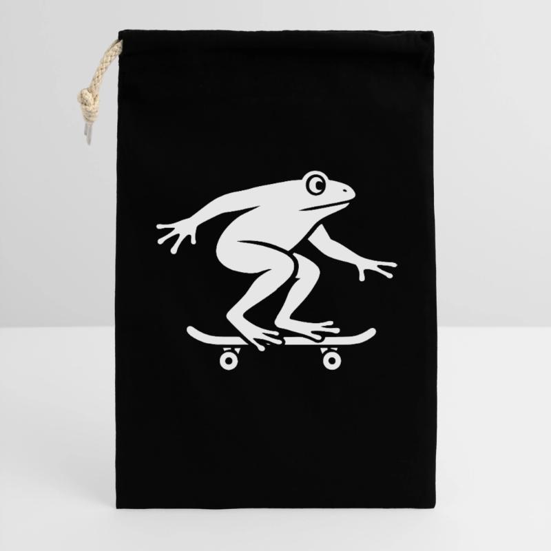 Minimalist Frog Toad Toad Skateboarder Gift Bag 30 x 45 cm