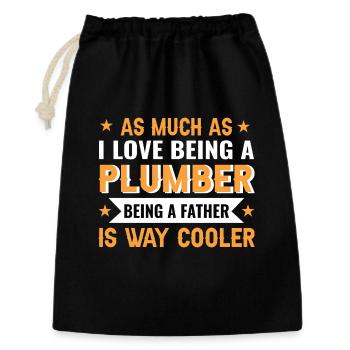 Conception humoristique de papa plombier - Sac cadeau 30 x 45 cm - noir - Devant
