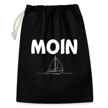 Moin Segelboot - Geschenkbeutel aus Baumwolle (30 x 45 cm) - Schwarz - Vorne