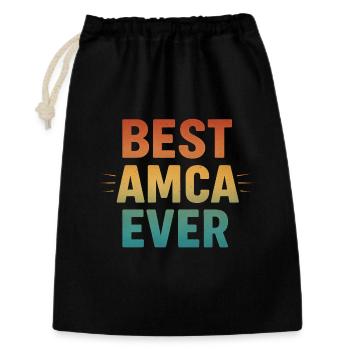 BEST AMCA EVER - Retro Vintage türk Onkle Spruch - Geschenkbeutel aus Baumwolle (30 x 45 cm) - Schwarz - Vorne
