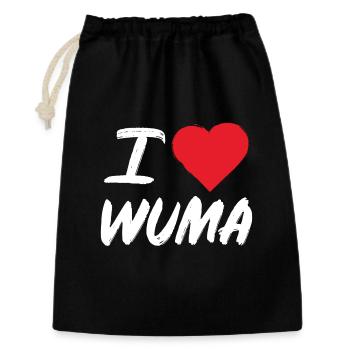 I Love Wuma – Bad Dürkheim Wurstmarkt & Pfalz - Geschenkbeutel aus Baumwolle (30 x 45 cm) - Schwarz - Vorne