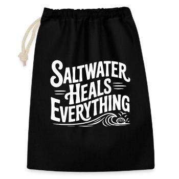 Saltwater Heals Everything - Gift Bag 30 x 45 cm - black - Front