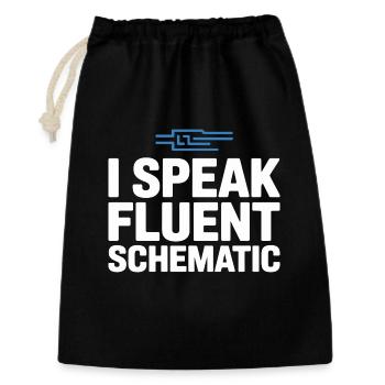 Je parle couramment la technologie des schémas circuités - Sac cadeau 30 x 45 cm - noir - Devant
