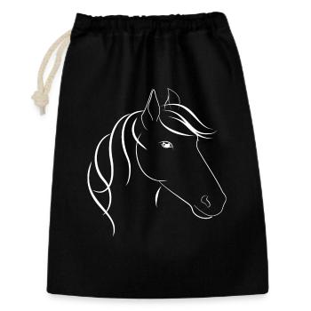 horse head with mane - Gift Bag 30 x 45 cm - black - Front